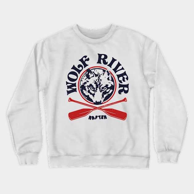 Retro Vintage Wolf River Rafting Crewneck Sweatshirt by StudioPM71